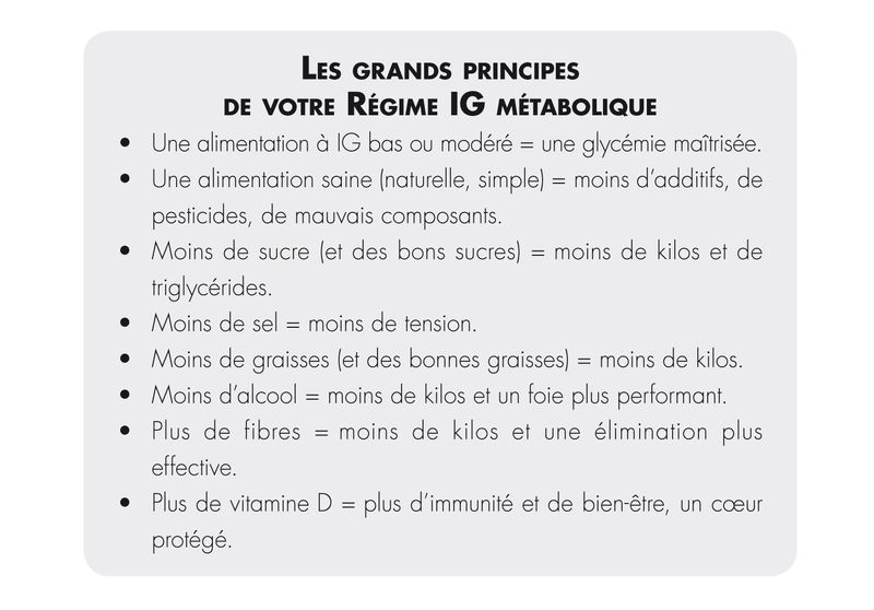 principes regime ig metabolique