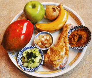 Poulet curry aux fruits exotiques