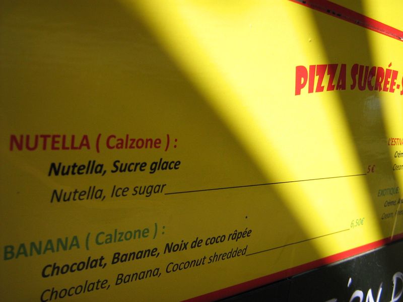Pizza sucrée nutella